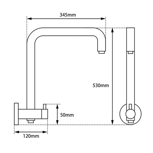 3 Piece Round Top Water Inlet Shower Rail Set