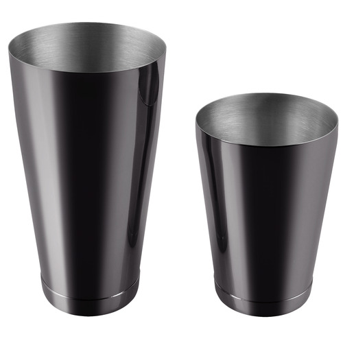 10 Piece Black Boston Stainless Steel Cocktail Shaker Set