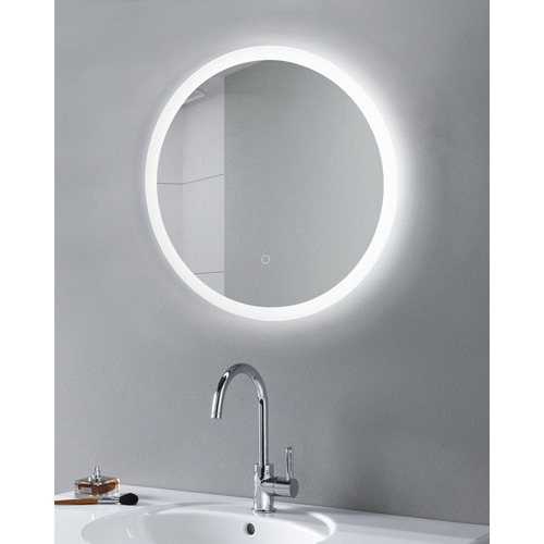 Silver Bettencourt Round LED Bathroom Mirror