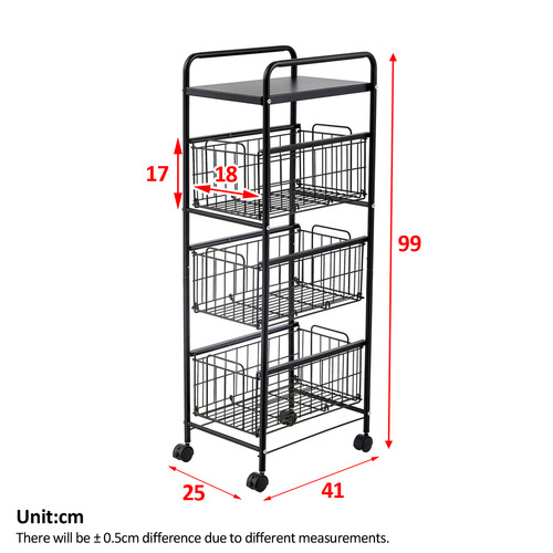 Expert Homewares 4 Tier Kitchen Storage Trolley Cart Temple Webster   4 Tier Kitchen Storage Trolley Cart 