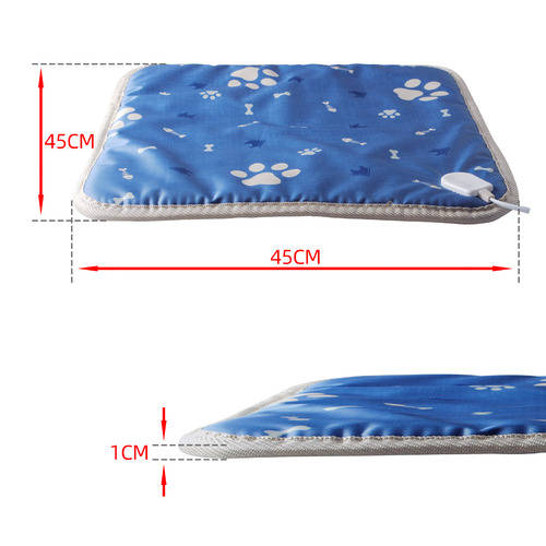 Blue 45cm Pet Electric Heating Bed