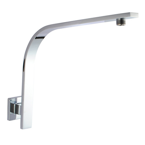 10cm Square Ultrathin Shower Head & Gooseneck Wall Arm Set