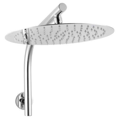 12cm Round Rain Shower Head & Gooseneck Wall Arm Set