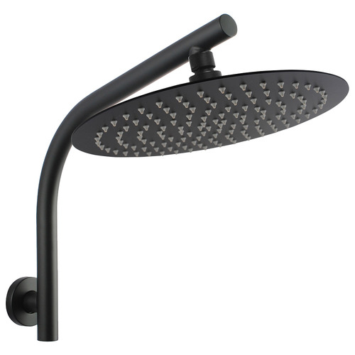 12cm Round Rain Shower Head & Gooseneck Wall Arm Set