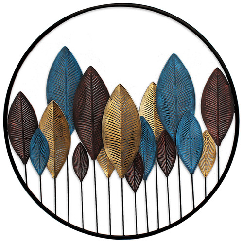 Round Iron Leafy Wall Accent