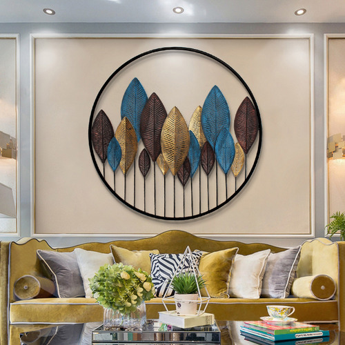 Round Iron Leafy Wall Accent