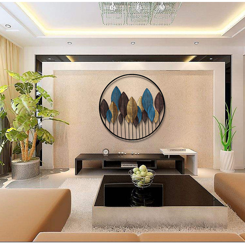 Round Iron Leafy Wall Accent