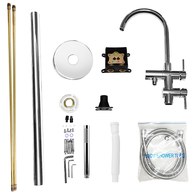 2 Piece Hand-Held Shower Head & Bath Mixer Tap Set