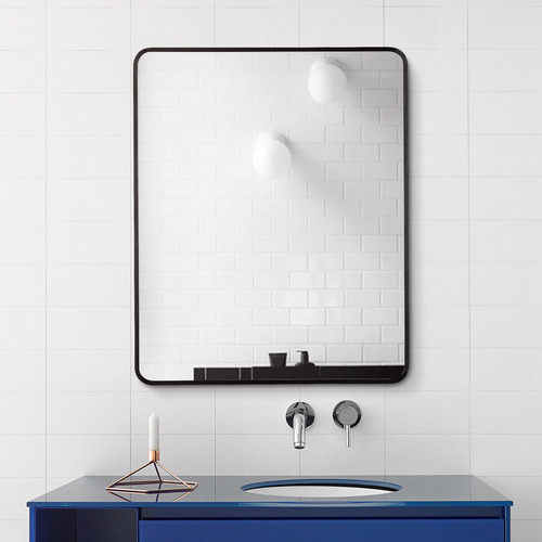 Black Rectangular Aluminium Wall Mirror