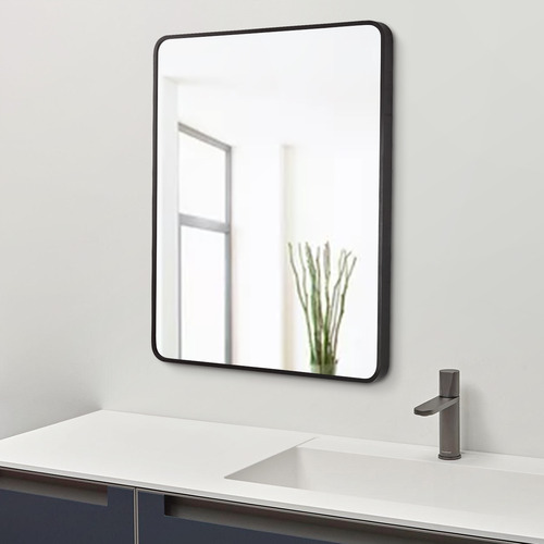 Black Rectangular Aluminium Wall Mirror