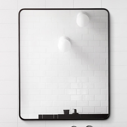 Black Rectangular Aluminium Wall Mirror