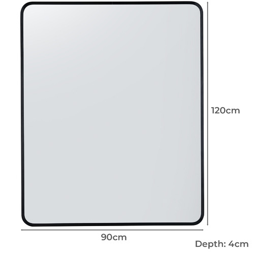 Black Rectangular Aluminium Wall Mirror