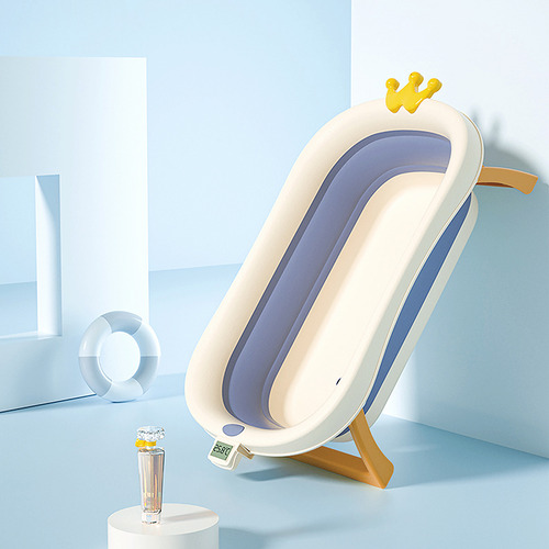 Baby Foldable Bath Tub with Detachable Thermometer Temple & ster