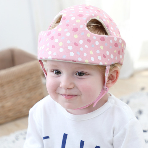 Dotted Cotton Baby Safety Helmet Temple & ster