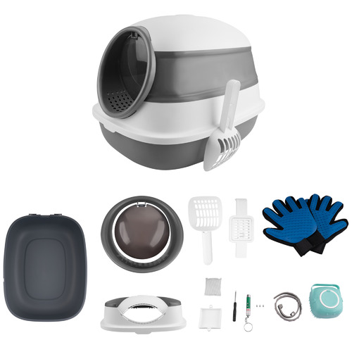 8 Piece Foldable Cat Litter Box Set Temple & ster