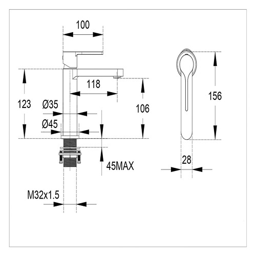 Round Olia Basin Mixer Tap Temple & ster