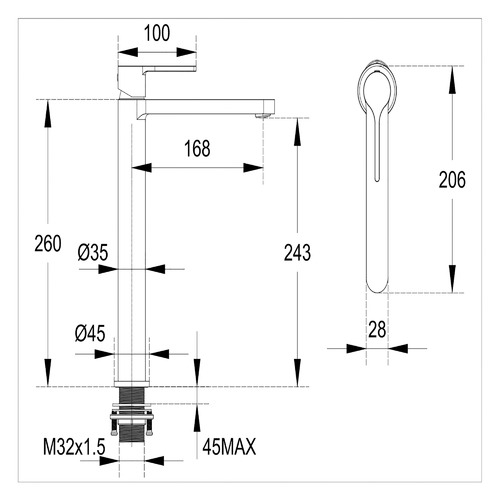 Round Aylse Basin Mixer Tap