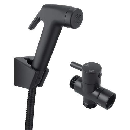 3 Piece Black Toilet Bidet Set