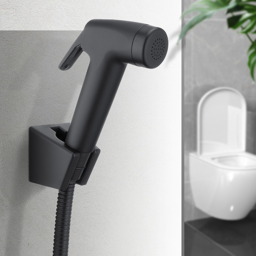 3 Piece Black Toilet Bidet Set