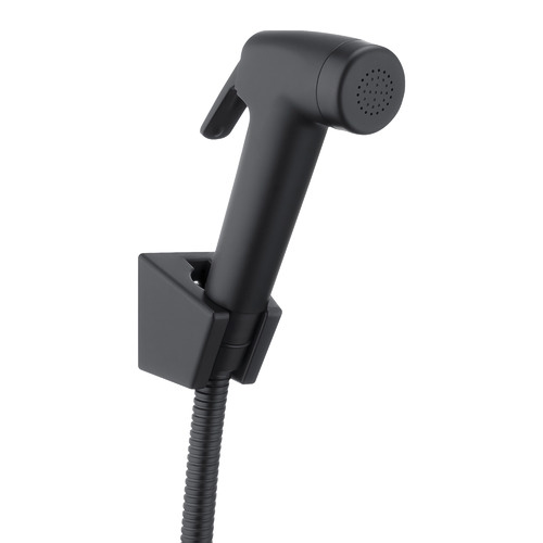 2 Piece Black Toilet Bidet & Hose Set