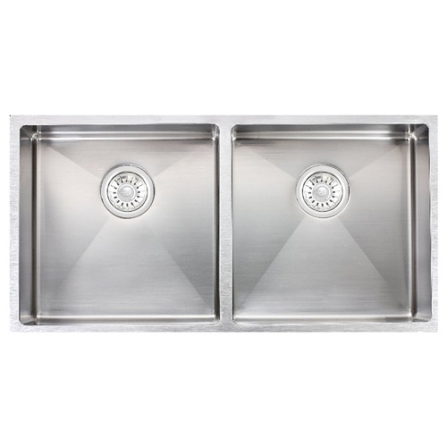 Pinebee Stainless Steel Double Basin Kitchen Sink Temple Webster   Pinebee Stainless Steel Double Basin Kitchen Sink 