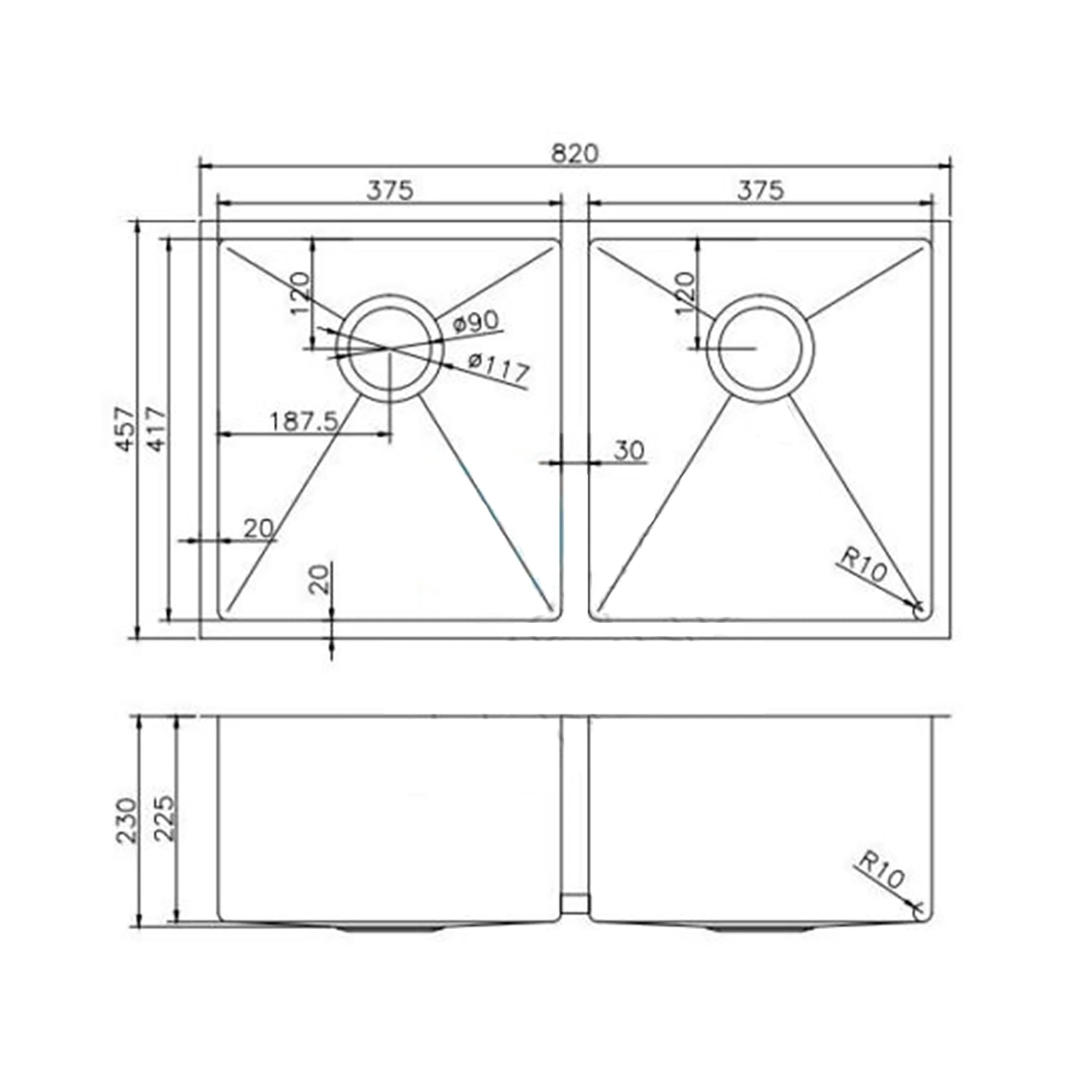 Tasha Stainless Steel Double Bowl Kitchen Sink