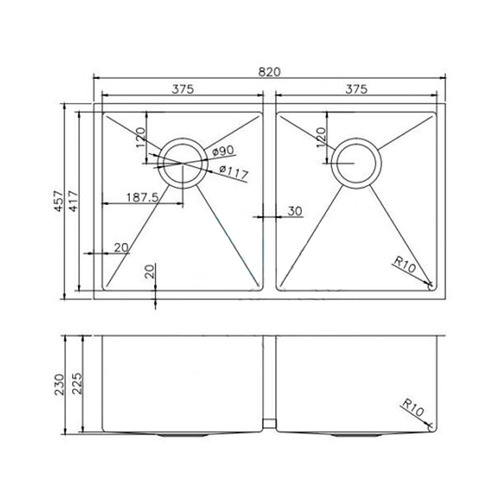 2 Piece Tasha Double Bowl Kitchen Sink Set Temple & ster