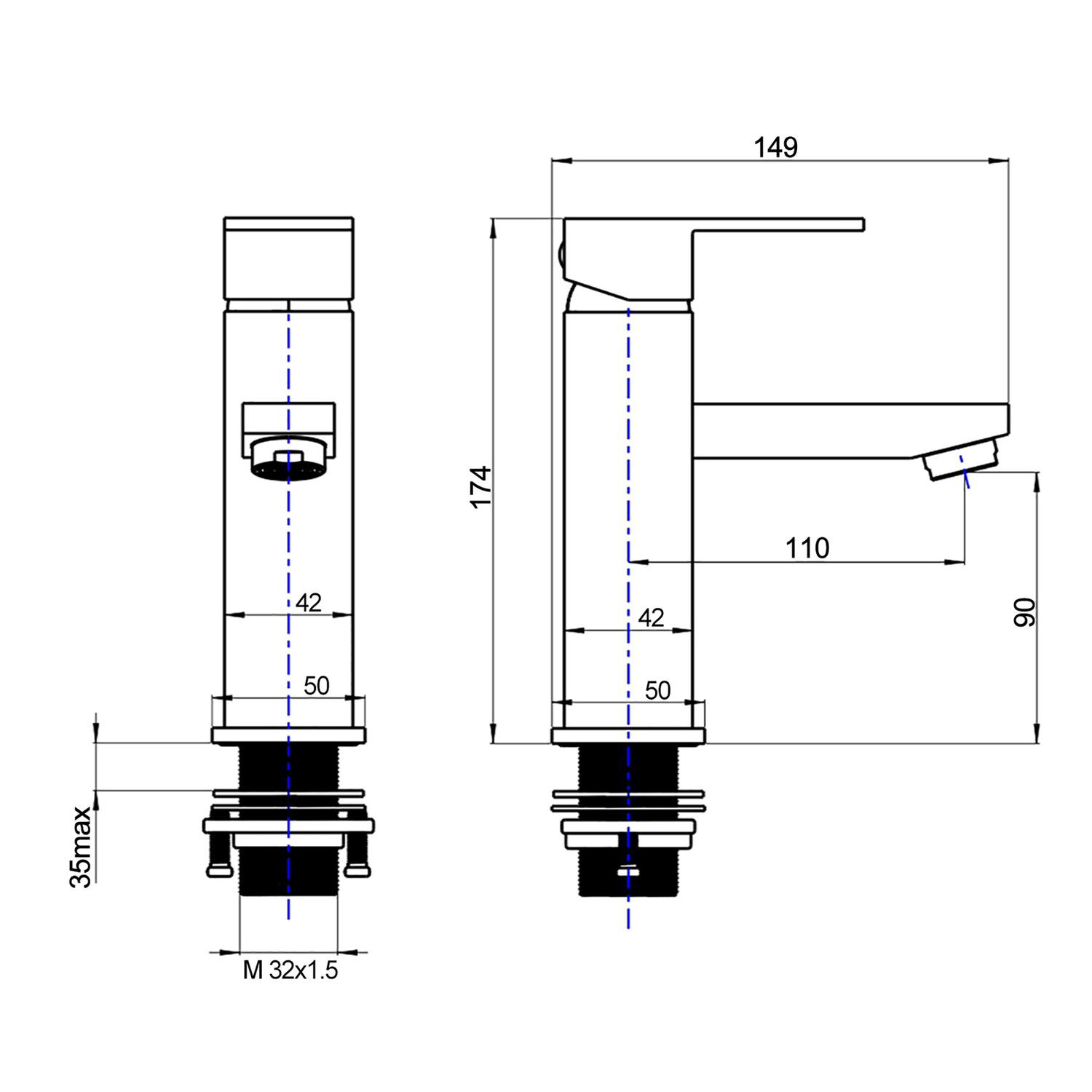 Nero-Brass-Basin-Mixer-Tap