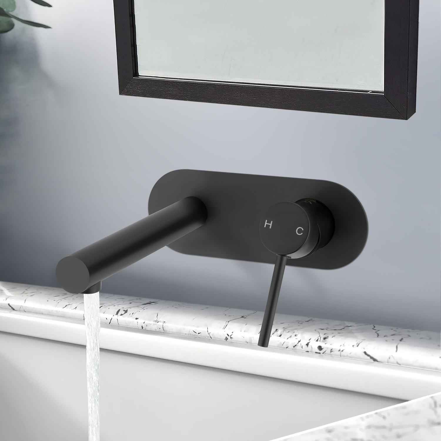 Solander-210mm-Straight-Bath-basin-Wall-Mixer-Set