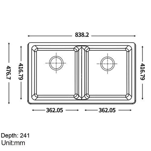Granite Quartz Stone Double Kitchen Sink