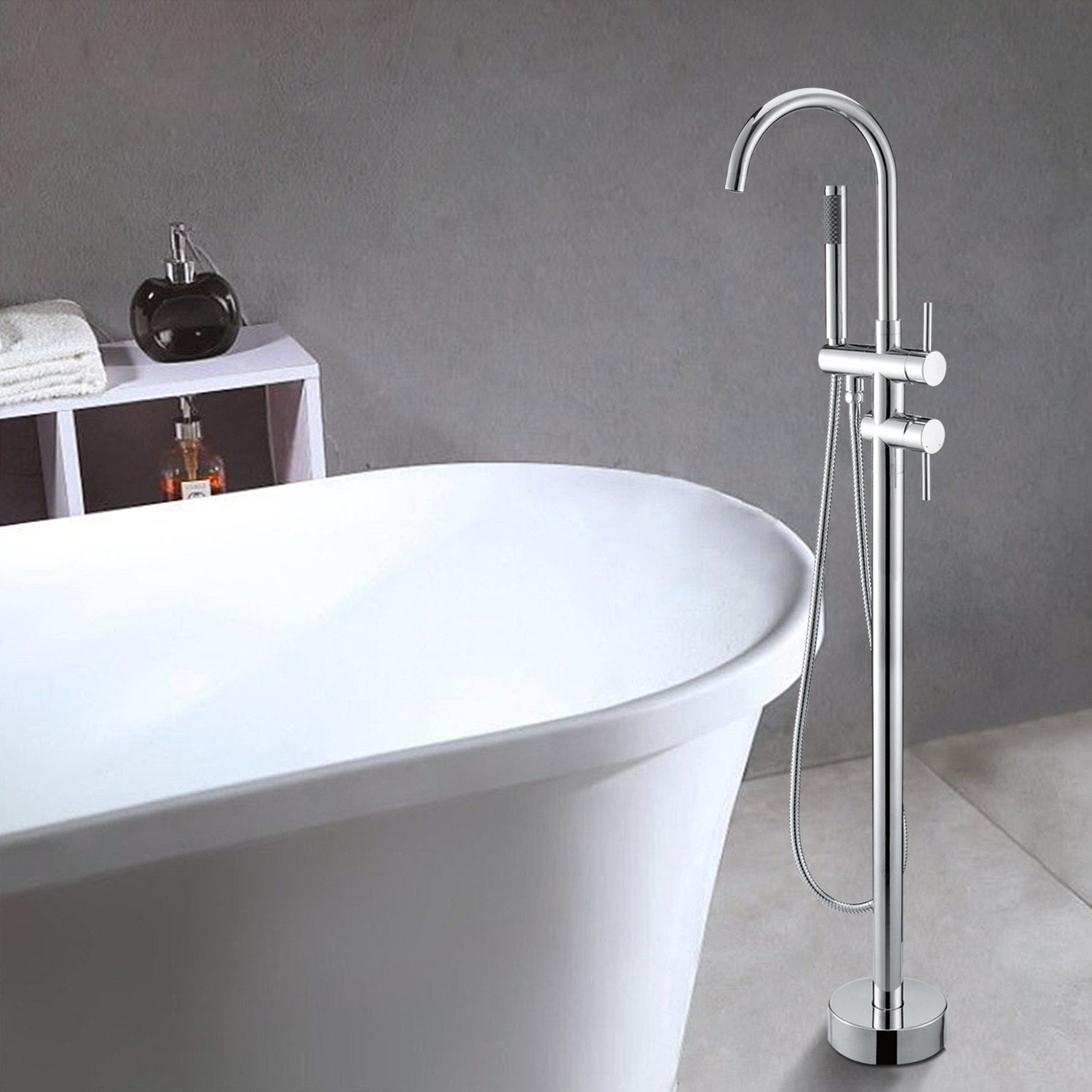 Euro-Floor-Mounted-Bath-Mixer-With-Hand-Shower