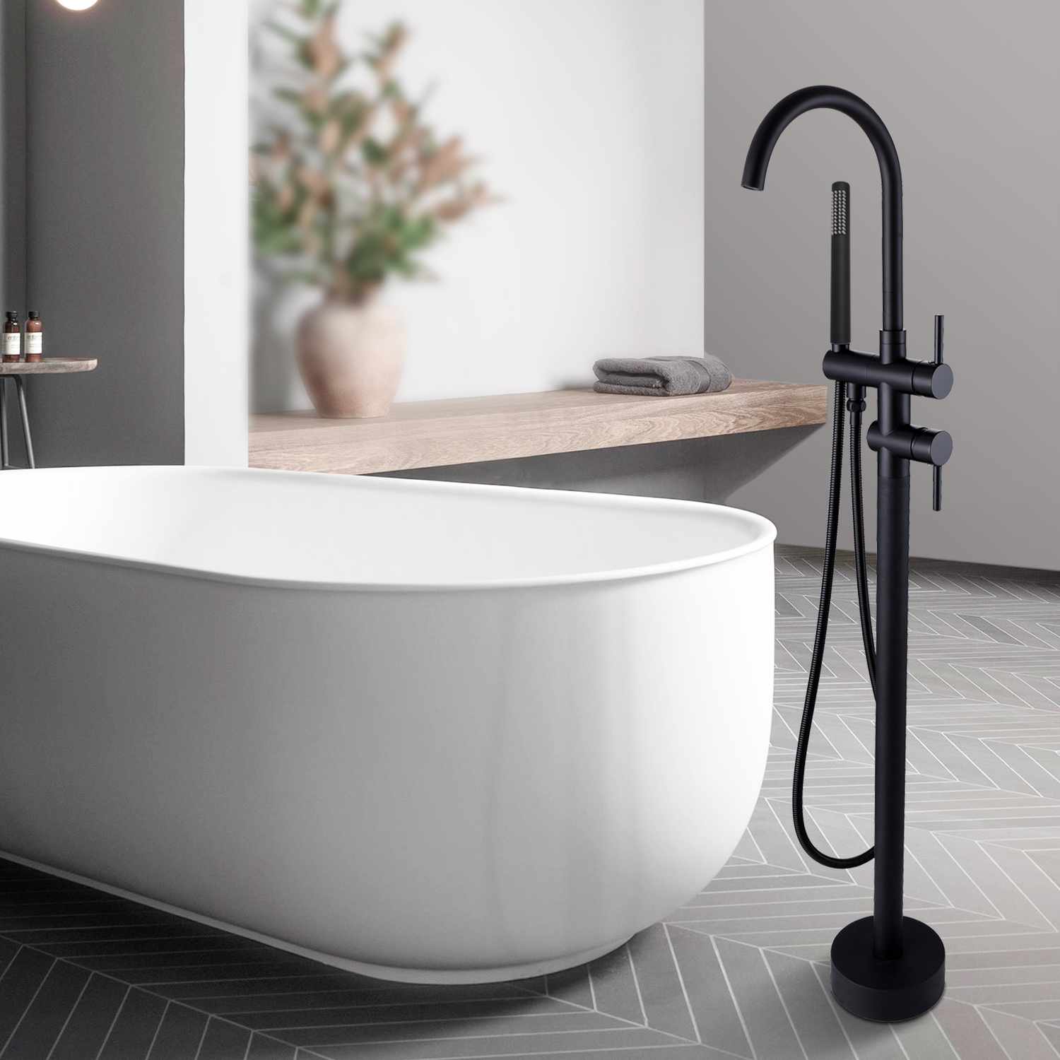 Euro-Floor-Mounted-Bath-Mixer-With-Hand-Shower