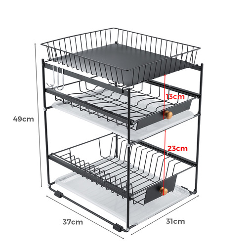 Gwynn 3 Tier Carbon Steel Kitchen Organiser