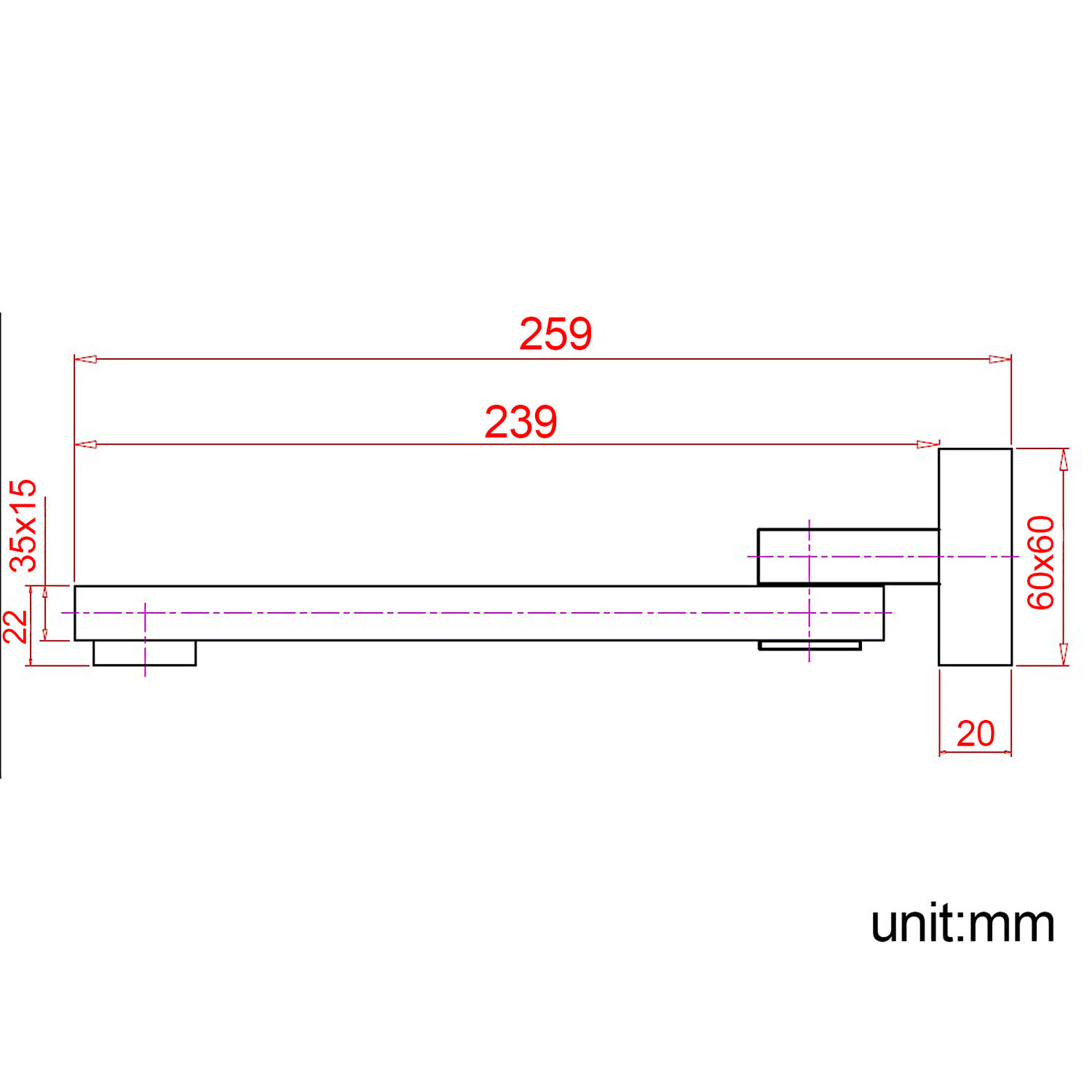Nero-250mm-Bath-Basin-Spout