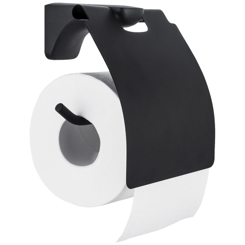 Black Zinc Alloy & Steel Toilet Paper Holder
