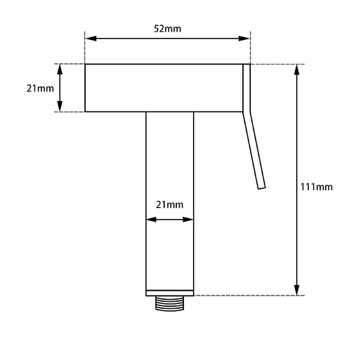 Brushed Nickel Square Toilet Bidet Spray & Diverter with PVC Hose