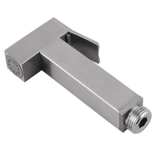 Brushed Nickel Square Toilet Bidet Spray & Diverter with PVC Hose