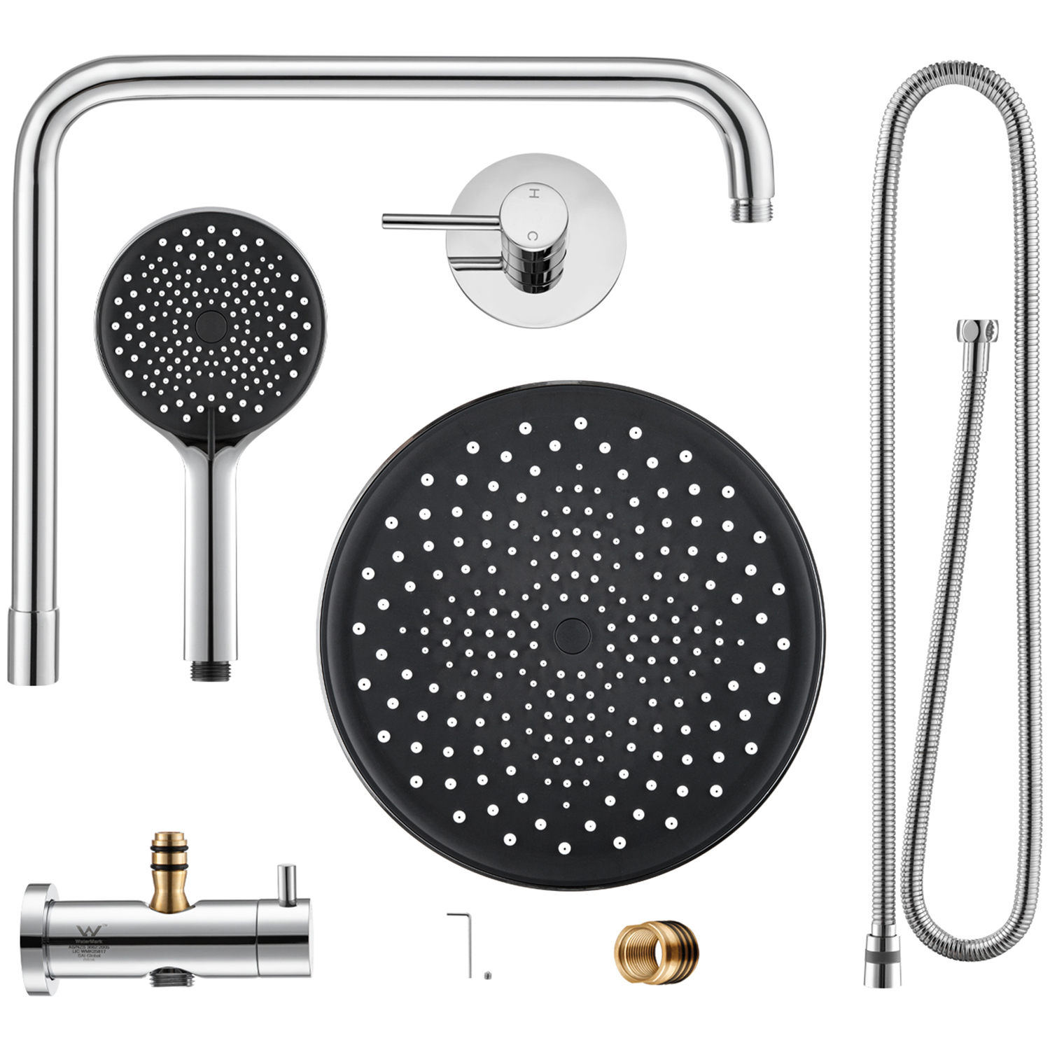 Aqua Gooseneck Shower with Mixer Tap Set