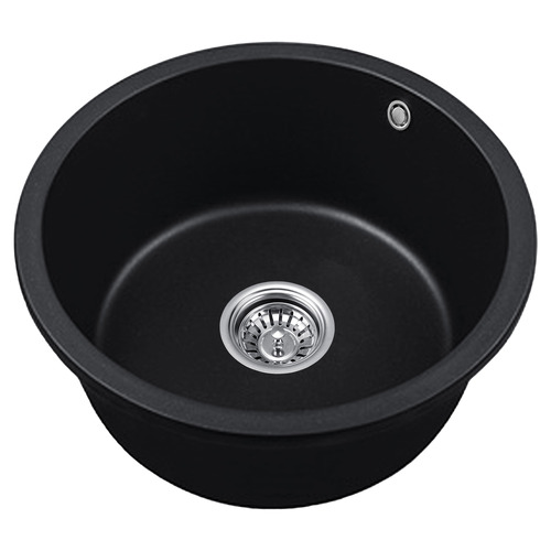 Expert Homewares Black Round Granite Quartz Stone Kitchen Sink | Temple ...