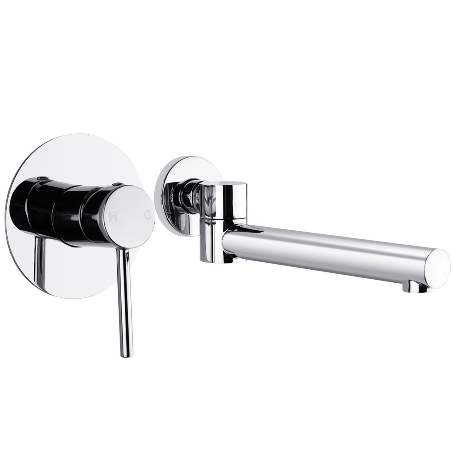 Chrome Spout & Bath Mixer Tap Set