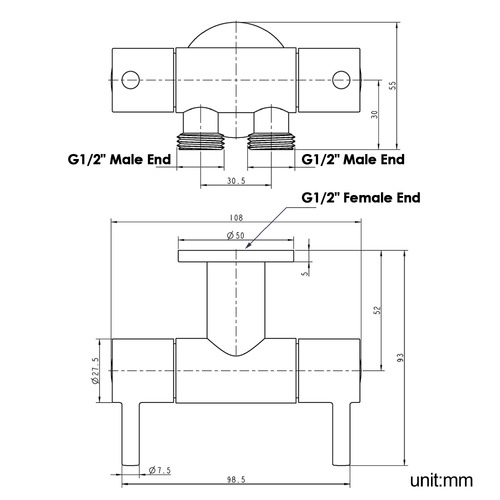 Round Toilet Bidet Spray with Diverter