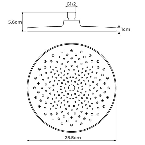 Siv Chrome Round Shower Head