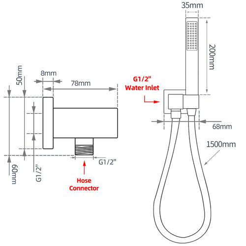 4 Piece Chrome Handheld Shower Set