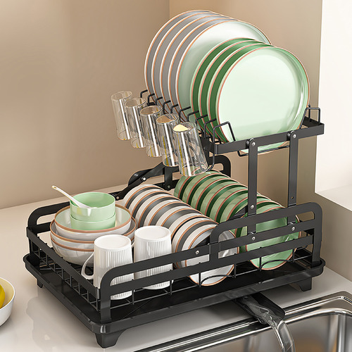 Expert Homewares Porcia 2 Tier Foldable Dish Drying Rack | Temple & Webster