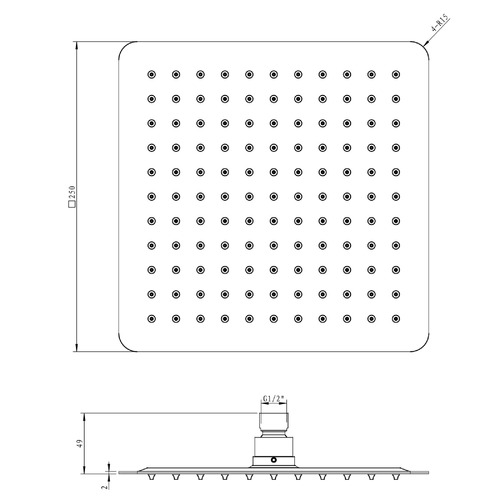 Keith Square Shower Head