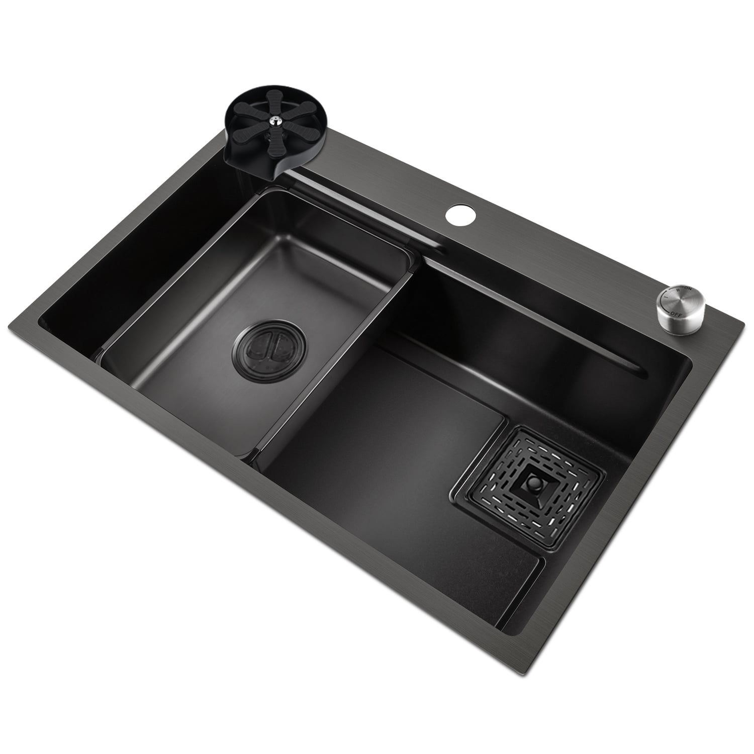 Nigel 680mm Single Bowl Kitchen Sink & Colander with Bottle Rinser