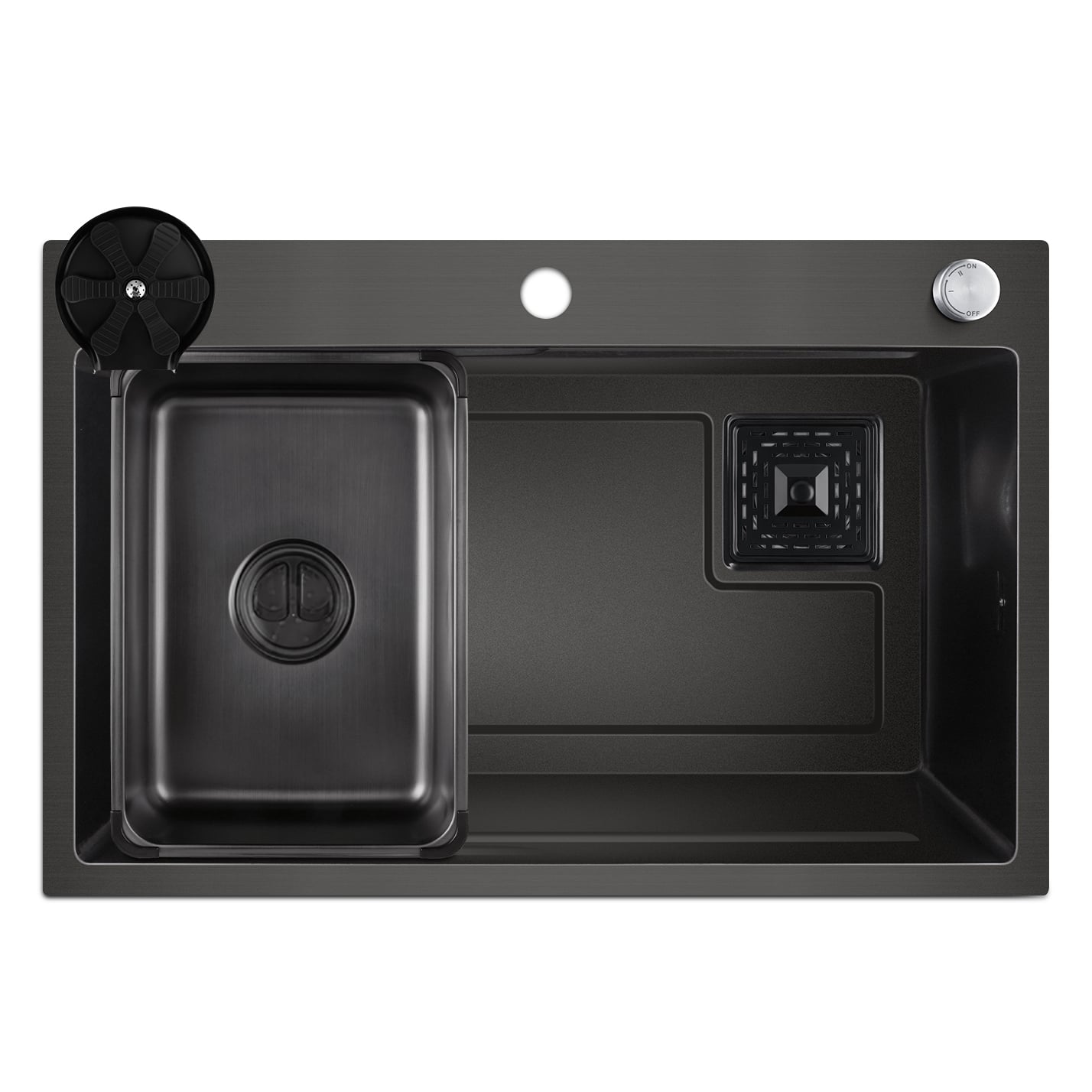 Nigel 680mm Single Bowl Kitchen Sink & Colander with Bottle Rinser