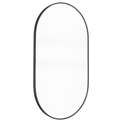 Black Superia Oval Stainless Steel Wall Mirror
