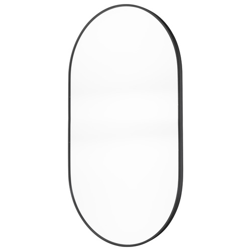 Black Superia Oval Stainless Steel Wall Mirror