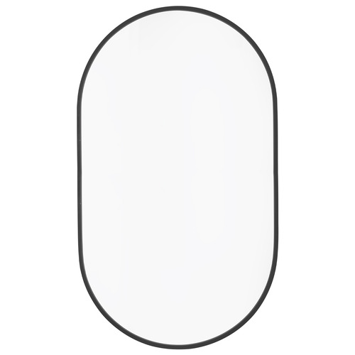 Black Superia Oval Stainless Steel Wall Mirror